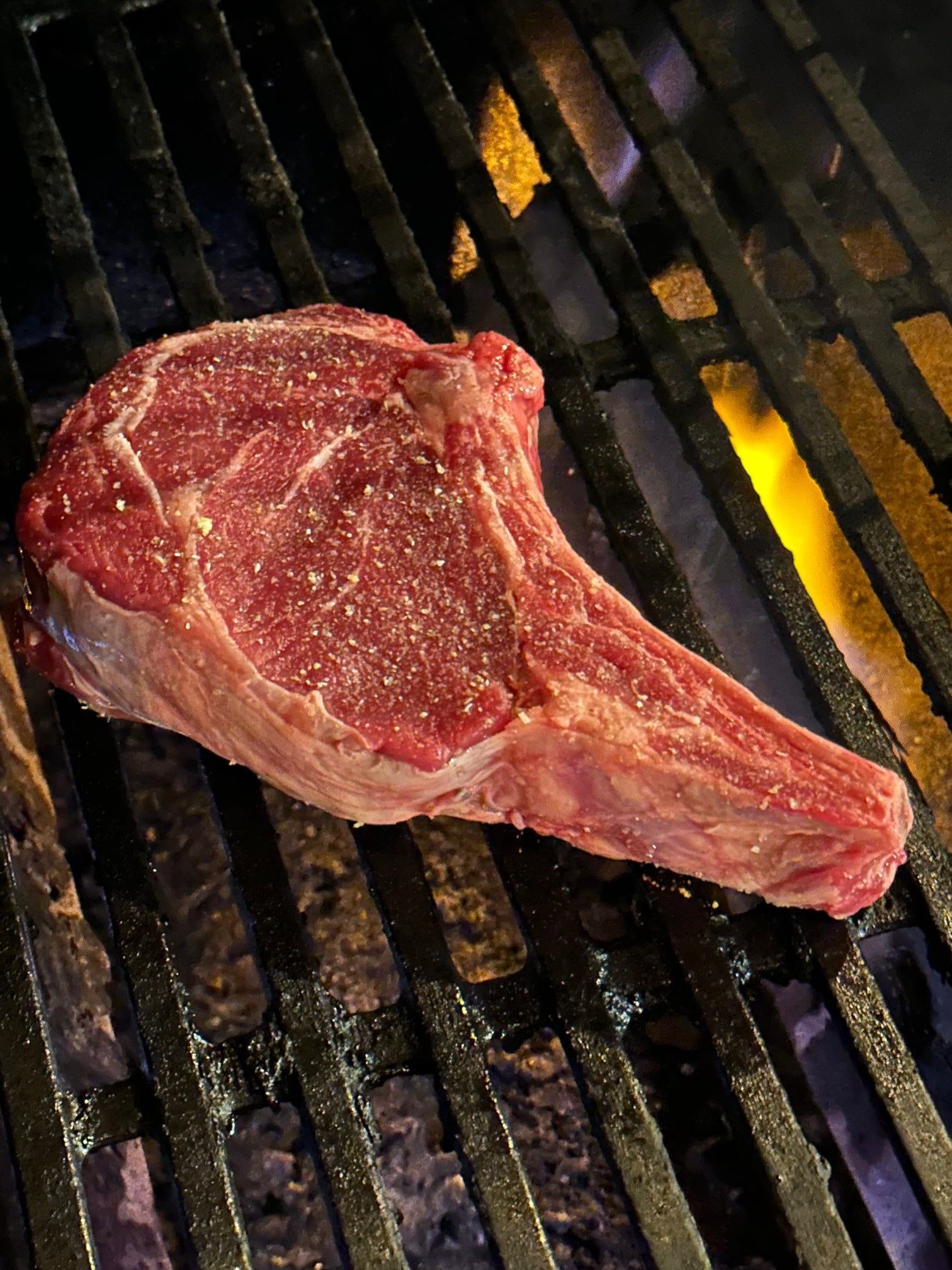 Cowboy Ribeye (Bone-in Ribeye Steak) ($23/lb) – Happy Hen Farm
