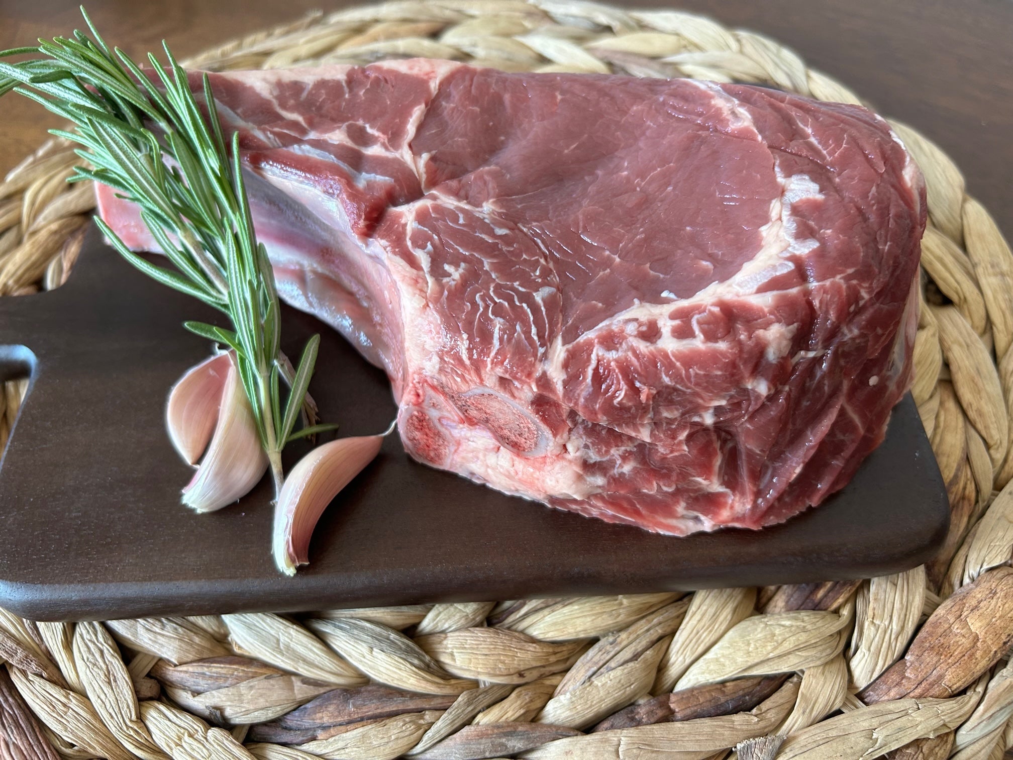 Cowboy Ribeye (Bone-in Ribeye Steak) ($23/lb) – Happy Hen Farm